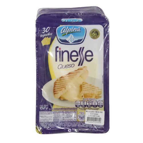 QUESO FINESSE 30 TAJADAS X 2 UND