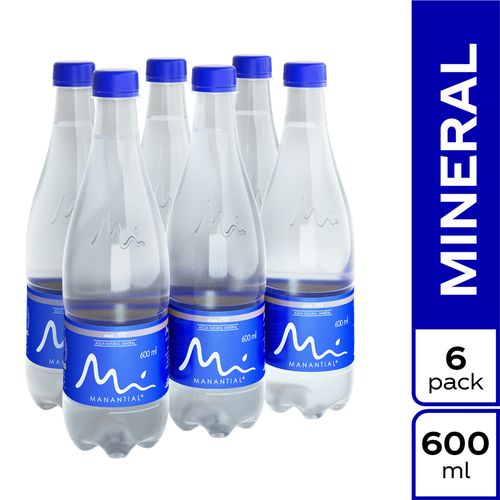 SIXPACK AGUA MANANTIAL X 600ML