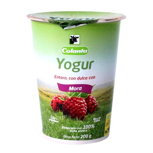 YOGURT COLANTA EN VASO MORA X 200 GR