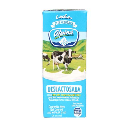 LECHE ALPINA DESLACTOSADA UHT  x 200ML
