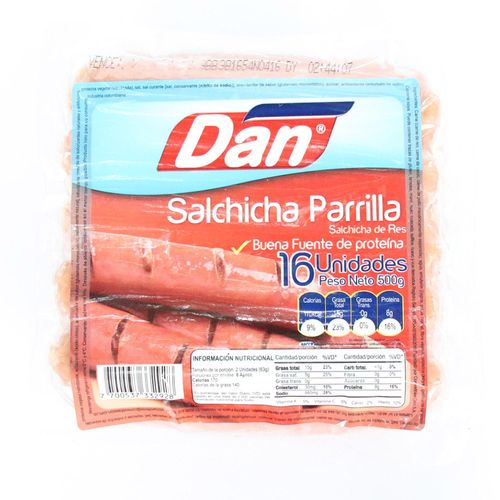 SALCHICHA PARRILLA DAN X16 *500GR