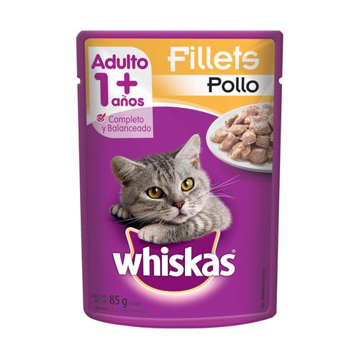 POUCH WHISKAS GATOS ADULTOS POLLO*85GR