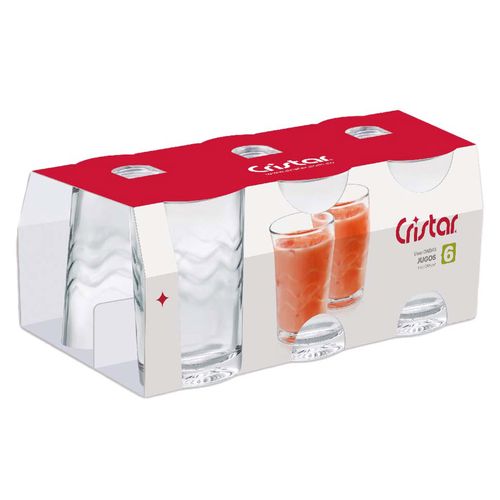 VASO ONDAS JUGOS CRISTAL