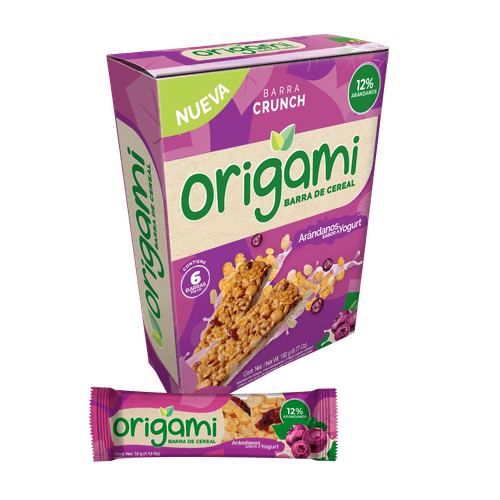 BARRAS CEREAL ORIGAMI ARANDANOS*192GR