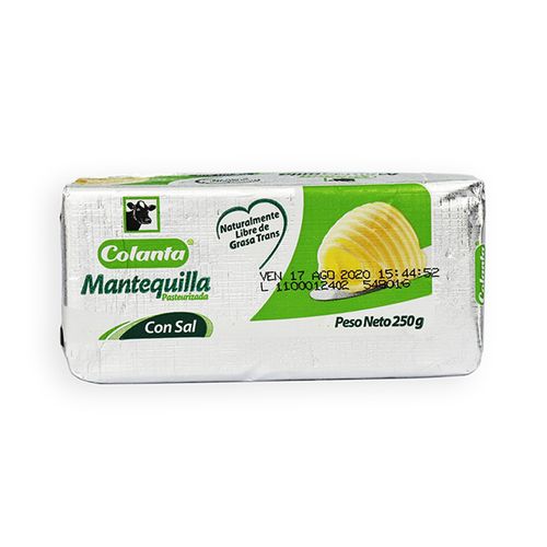 MANTEQUILLA C/SAL 250gr COLANTA