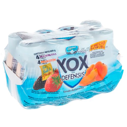 MULTIPACK BEBIDA MEL/MULT YOX 8 UN*100GR