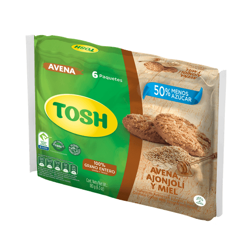 GALLETAS TOSH AVENA MIEL-AJONJOLI