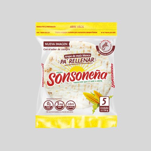 AREPA PA RELLENAR SONSONEÑA 5 UND*750GR