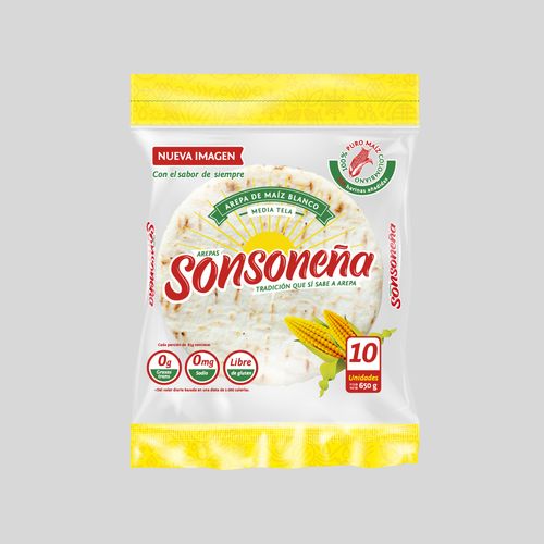 AREPA MEDIA TELA SONSONEÑA 10 UND*650GR