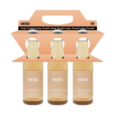 SODA 3 PACK HATSU UVA BLANCA ROMER*900ML