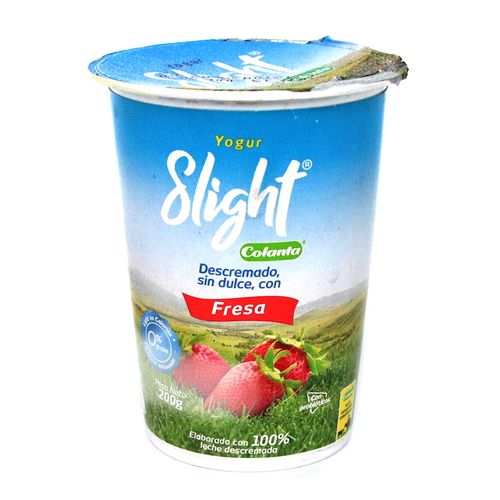 YOGUR SLIGHT DESCREM FRESA COLANTA*200GR