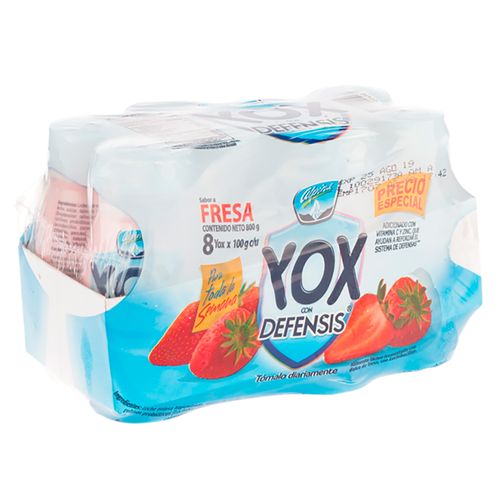 MULTIPACK BEBIDA FRESA YOX 8 UN  x 100GR