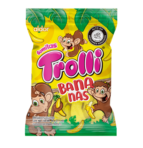 GOMAS TROLLI BANANAS BOLSA X 60GR