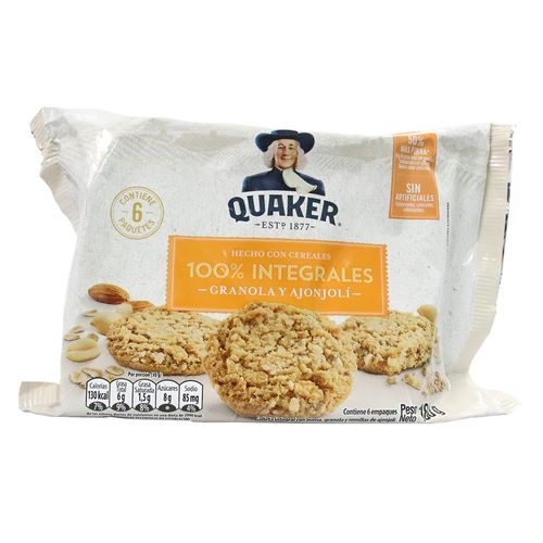 QUAKER AVENA GRANOLAS SEXTA x 180GR
