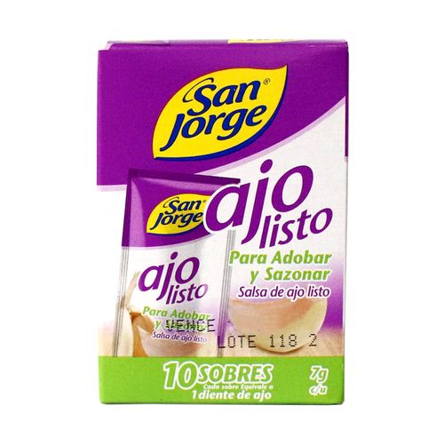 SALSA DE AJO 10 SOBRES SAN JORGE  x 7 GR