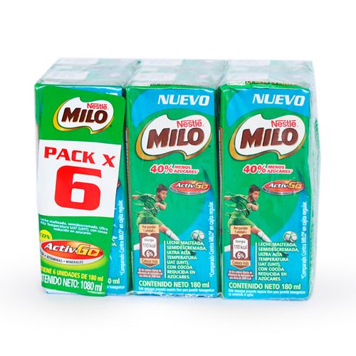 MILO ACT-GORTD MENOS AZUCAR 4(6*180ML)CO