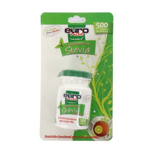 STEVIA  EUROMAX FRASCO  x 500 TABLETAS
