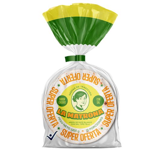 AREPA DE MAIZ BLANCO CON SAL X 1200 GR