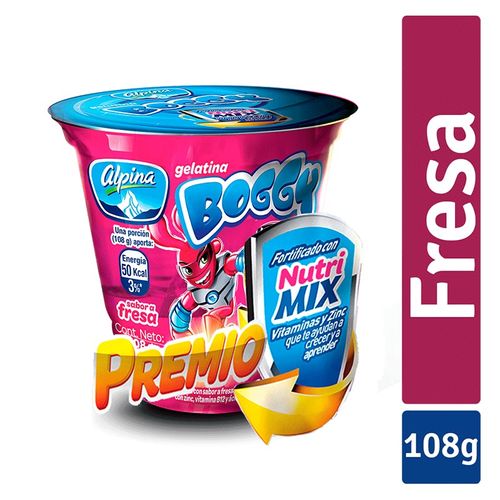 GELATINA BOGGY PREMIO FRESA    x 108GR