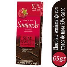 CHOCOLATINA SANTANDER 53% MORA 65GR