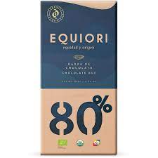 BARRA DE CHOCOLATE 80% EQUIORI*80 GR