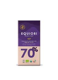 BARRA DE CHOCOLATE 70% EQUIORI*80 GR