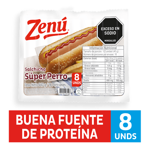 SALCHICHA SUPER PERRO ZENU  x 640GR