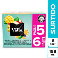 REFRESCO DEL VALLE FRUTAL SIXPACK*188ML