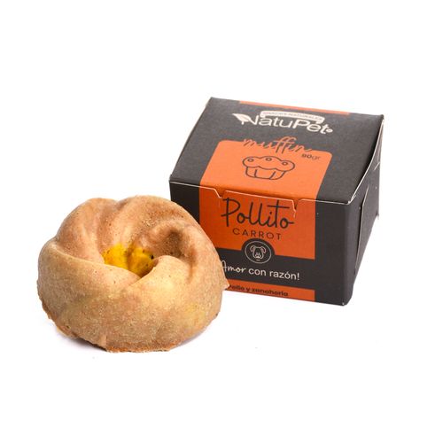 MUFFIN NATUPET POLLITO CARROT*90GR
