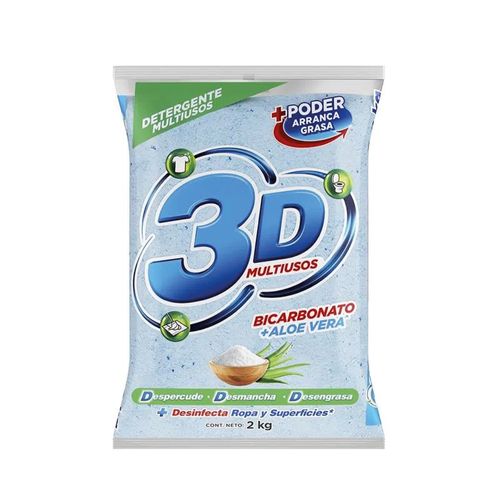 DETERGENTE POLVO MULTIUSOS  3D X 2KG