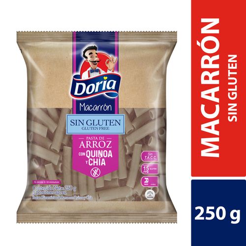 PASTAS MACARRONSG QUINUA CHIA DORIA*250G