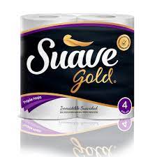 PAPEL HIG SUAVE GOLD 32M T/HOJA X4 UND