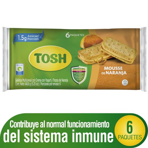 GALLETAS TOSH NARANJA X 6 UND