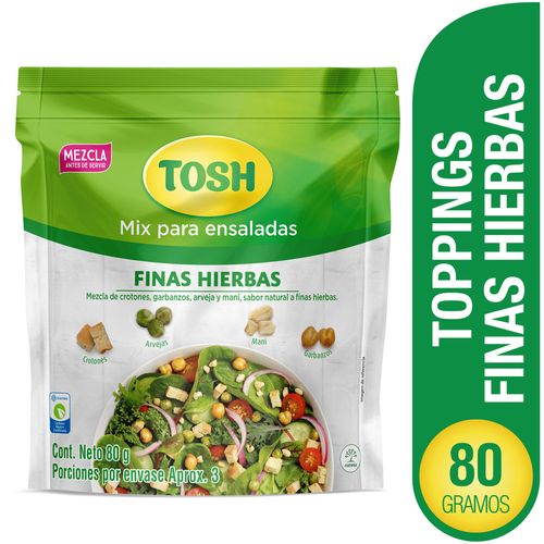 TOPPINGS TOSH FINAS HIERBAS 80GR