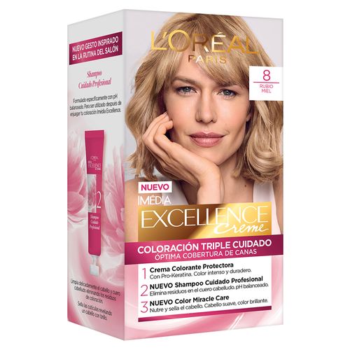 TINTURA LOREAL EXCELLENCE TONO 8 X 1 UND