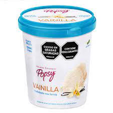 HELADO DE VAINILLA POPSY CON STEVIA*600G