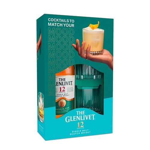WHISKY THE GLENLIVET 12YEARS*700ML+VASOS