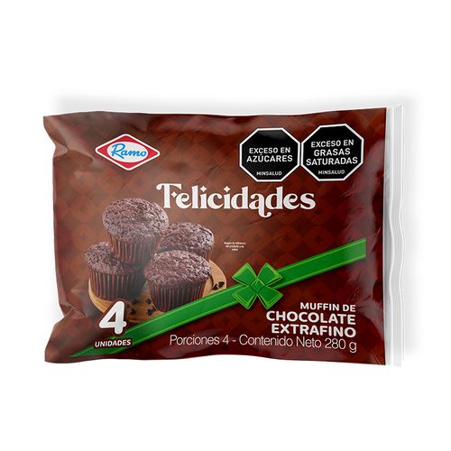 MUFFIN FELICIDADES CHOCOLATE X4*280GR