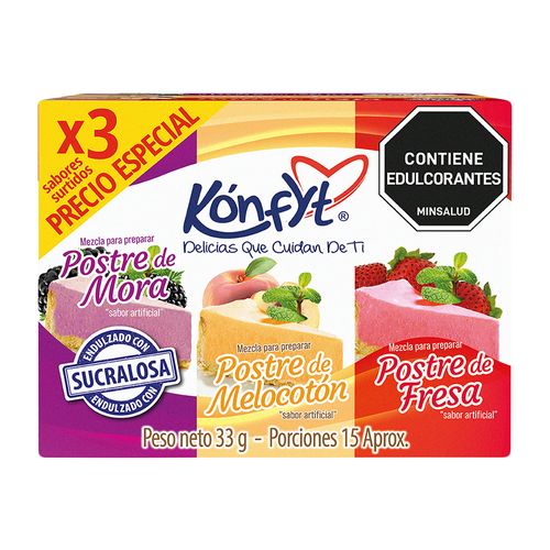 POSTRES KONFYT  X 3 SOBRES * 33GR