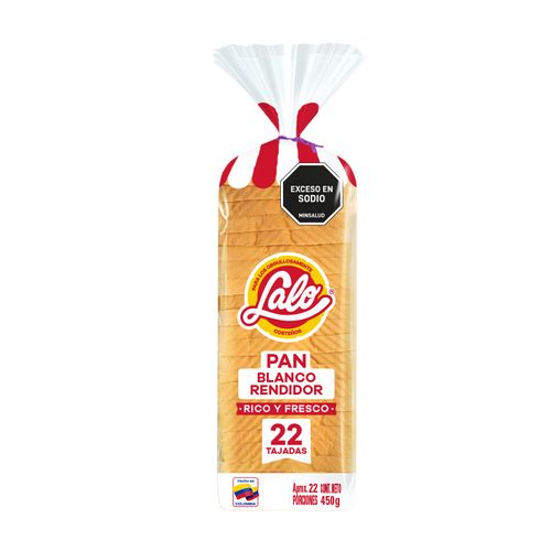 PAN TAJADO BLANCO RENDIDOR LALO*450GR