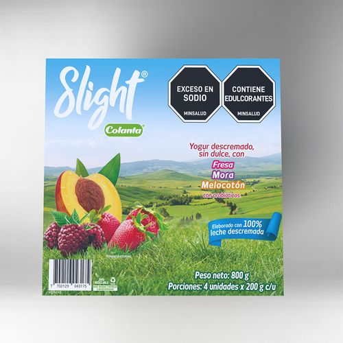 PAQ YOGUR SLIGHT DESC COLANTA*4UND*200GR