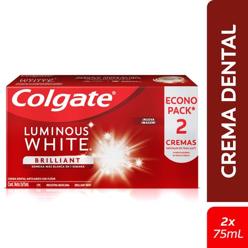 CREMA COLGATE LUMINOUS WHITE X 2U *75ML