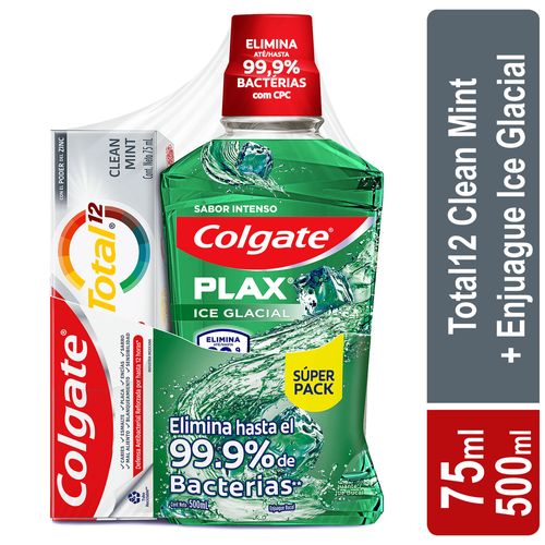 ENJUAGUE PLAX GLACIALx500ML+TOTAL*75ml
