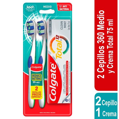 CEPILLO COLGATE 360°+CREMA DENTAL TOTAL