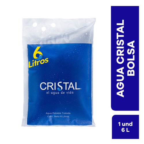 AGUA CRISTAL BOLSA  x  6LT
