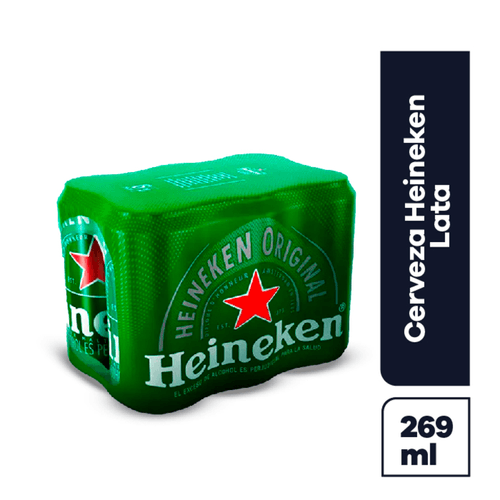 CERVEZA HEINEKEN LATA  x 269ML  X6UND