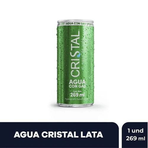 AGUA CRISTAL CON GAS LATA X 269ML
