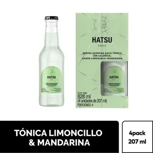 AGUA TONICA HATSU LIMON/MANDA*207ML 4PAC