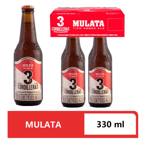 CERVEZA 3 CORDILLERAS MULATA 4UND*330ML
