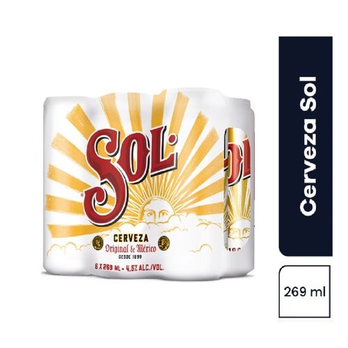 CERVEZA SOL LATA 6UND X269 ML